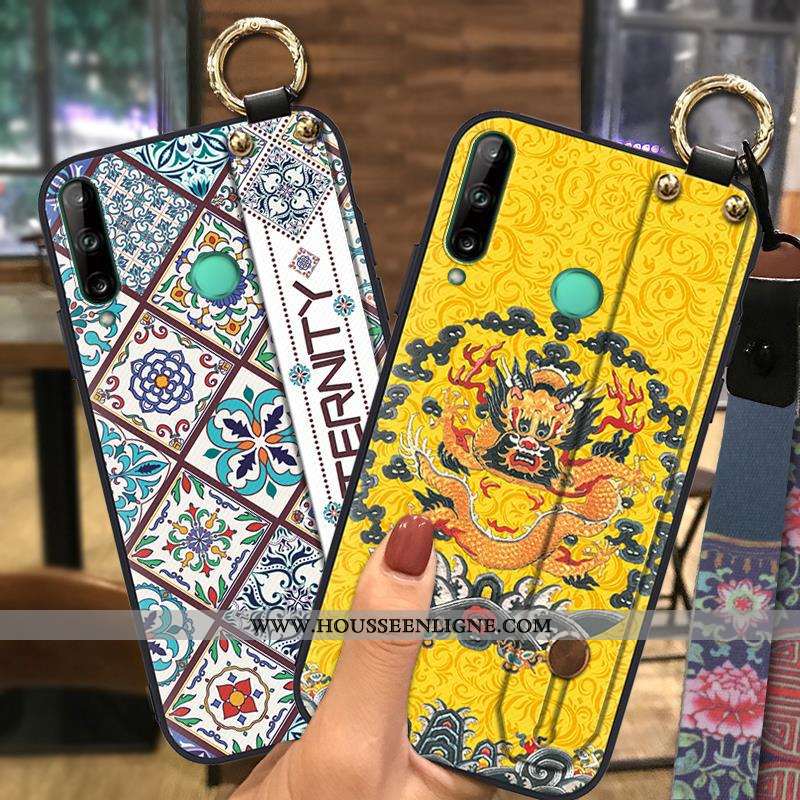 Housse Huawei P40 Lite E Tendance Fluide Doux Vintage Téléphone Portable Style Chinois Palais Vent J