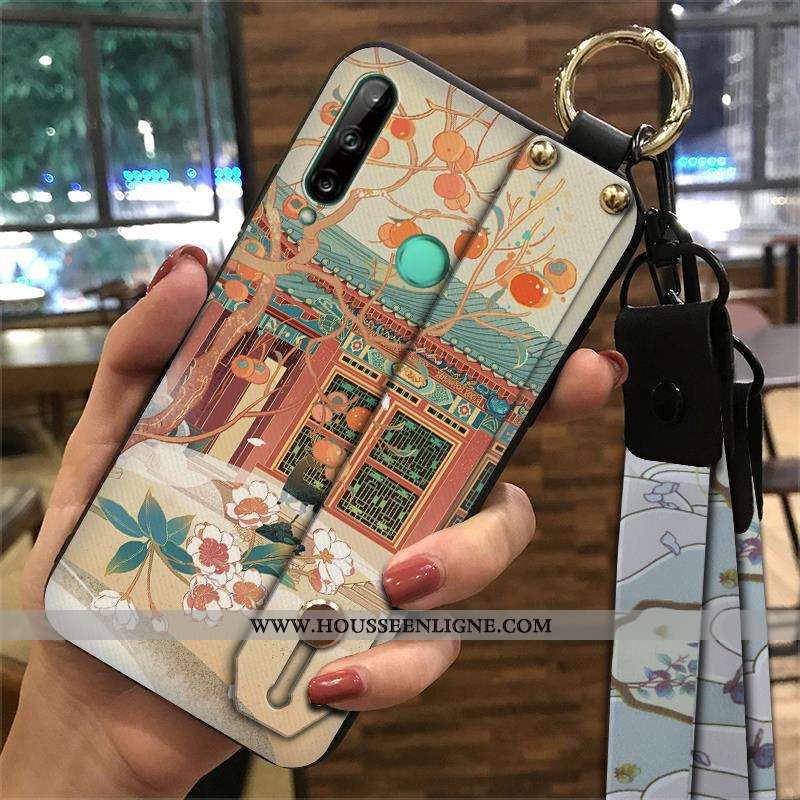 Housse Huawei P40 Lite E Tendance Fluide Doux Vintage Téléphone Portable Style Chinois Palais Vent J