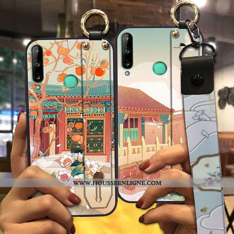 Housse Huawei P40 Lite E Tendance Fluide Doux Vintage Téléphone Portable Style Chinois Palais Vent J