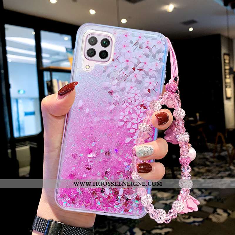 Housse Huawei P40 Lite Fluide Doux Incassable Quicksand Téléphone Portable Coque Rose Tout Compris