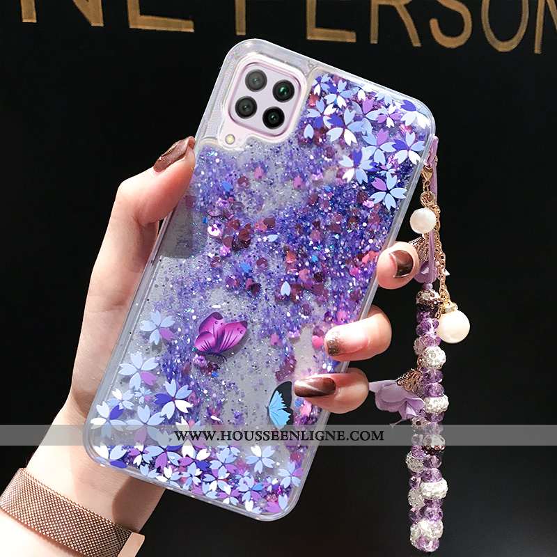 Housse Huawei P40 Lite Fluide Doux Incassable Quicksand Téléphone Portable Coque Rose Tout Compris
