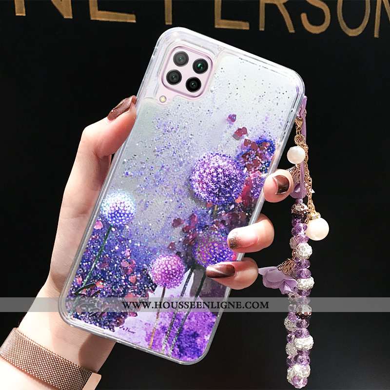 Housse Huawei P40 Lite Fluide Doux Incassable Quicksand Téléphone Portable Coque Rose Tout Compris