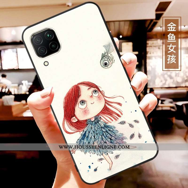 Housse Huawei P40 Lite Personnalité Dessin Animé Ultra Légère Coque Tendance Blanc Blanche