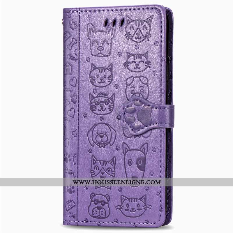 Housse Huawei P40 Lite Protection Ornements Suspendus Chat Téléphone Portable Étui Charmant Violet