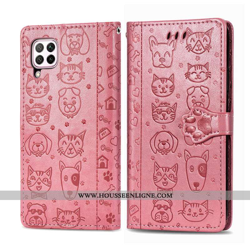 Housse Huawei P40 Lite Protection Ornements Suspendus Chat Téléphone Portable Étui Charmant Violet