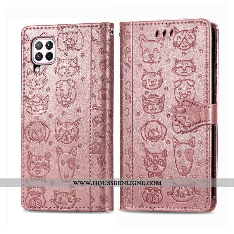 Housse Huawei P40 Lite Protection Ornements Suspendus Chat Téléphone Portable Étui Charmant Violet