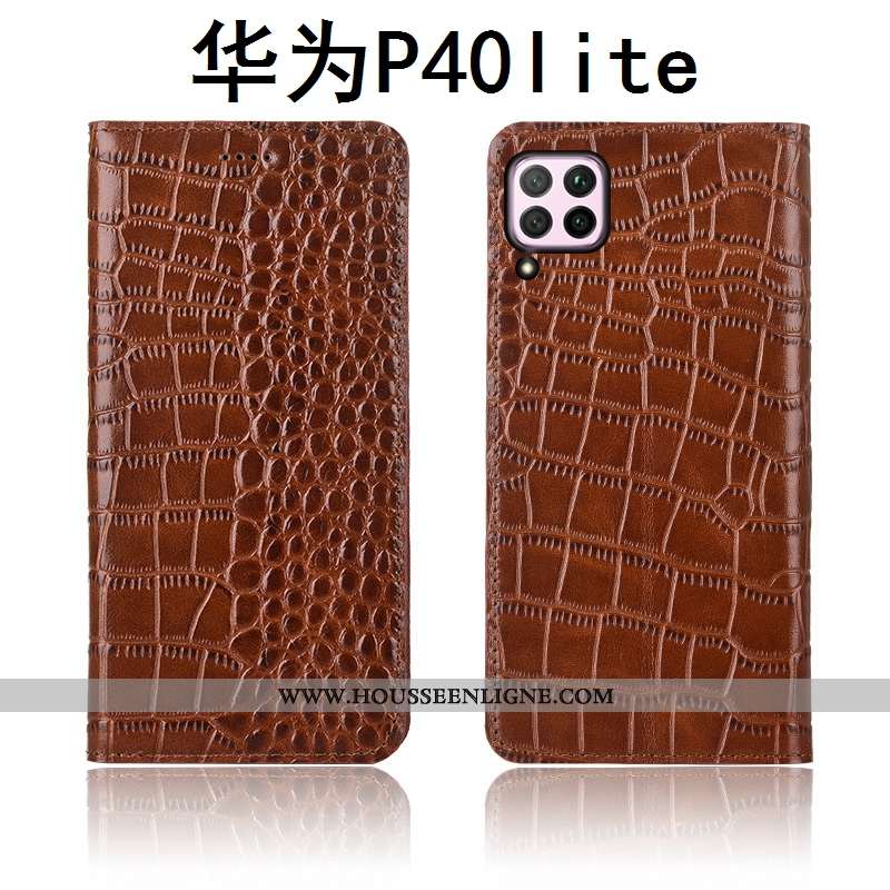 Housse Huawei P40 Lite Silicone Protection Modèle Fleurie Clamshell Nouveau Téléphone Portable Croco