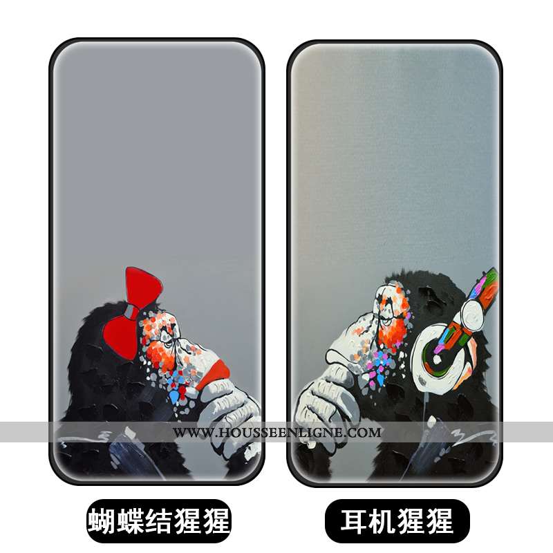 Housse Huawei P40 Pro Dessin Animé Fluide Doux Incassable Gris Téléphone Portable Verre Créatif