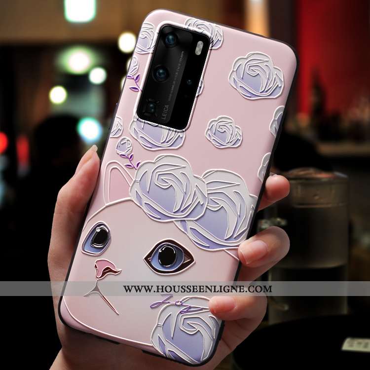 Housse Huawei P40 Pro Délavé En Daim Personnalité Ultra Tout Compris Silicone Incassable Vent Verte