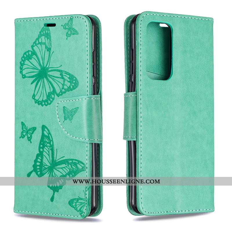 Housse Huawei P40 Pro Ornements Suspendus Gaufrage Rouge Cuir Papillon Téléphone Portable