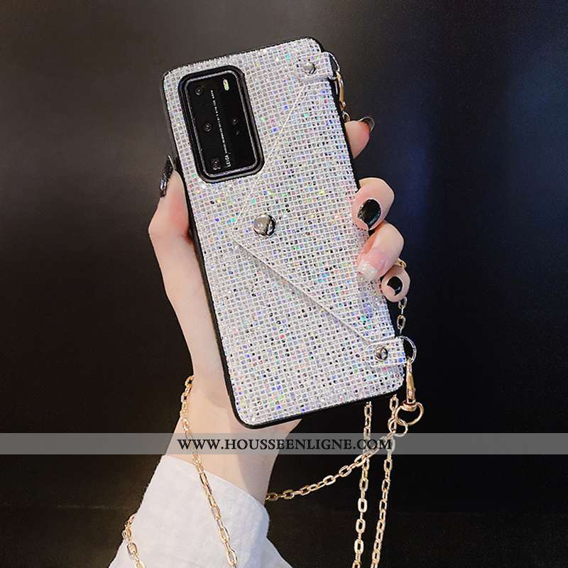 Housse Huawei P40 Pro Ornements Suspendus Luxe Carte Téléphone Portable Noir Coque