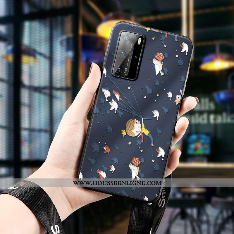 Housse Huawei P40 Pro Personnalité Créatif Téléphone Portable Incassable Gaufrage Étui Protection Bl