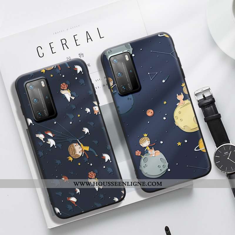 Housse Huawei P40 Pro Personnalité Créatif Téléphone Portable Incassable Gaufrage Étui Protection Bl