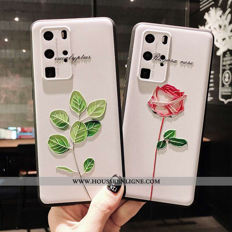 Housse Huawei P40 Pro Protection Délavé En Daim Amoureux Personnalité Simple Incassable Étui Verte