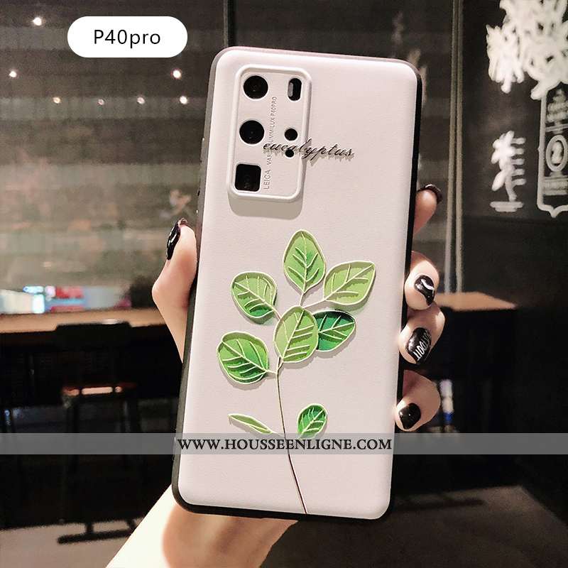 Housse Huawei P40 Pro Protection Délavé En Daim Amoureux Personnalité Simple Incassable Étui Verte