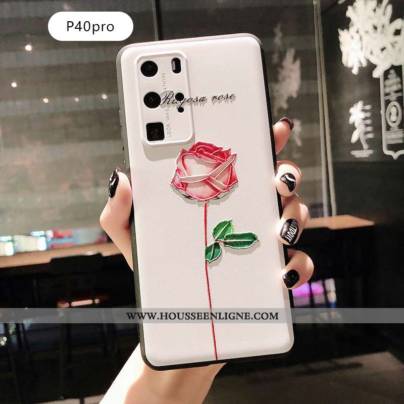 Housse Huawei P40 Pro Protection Délavé En Daim Amoureux Personnalité Simple Incassable Étui Verte