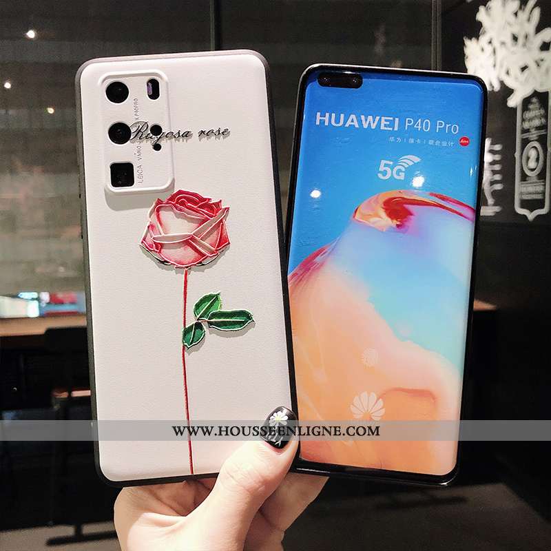 Housse Huawei P40 Pro Protection Délavé En Daim Amoureux Personnalité Simple Incassable Étui Verte