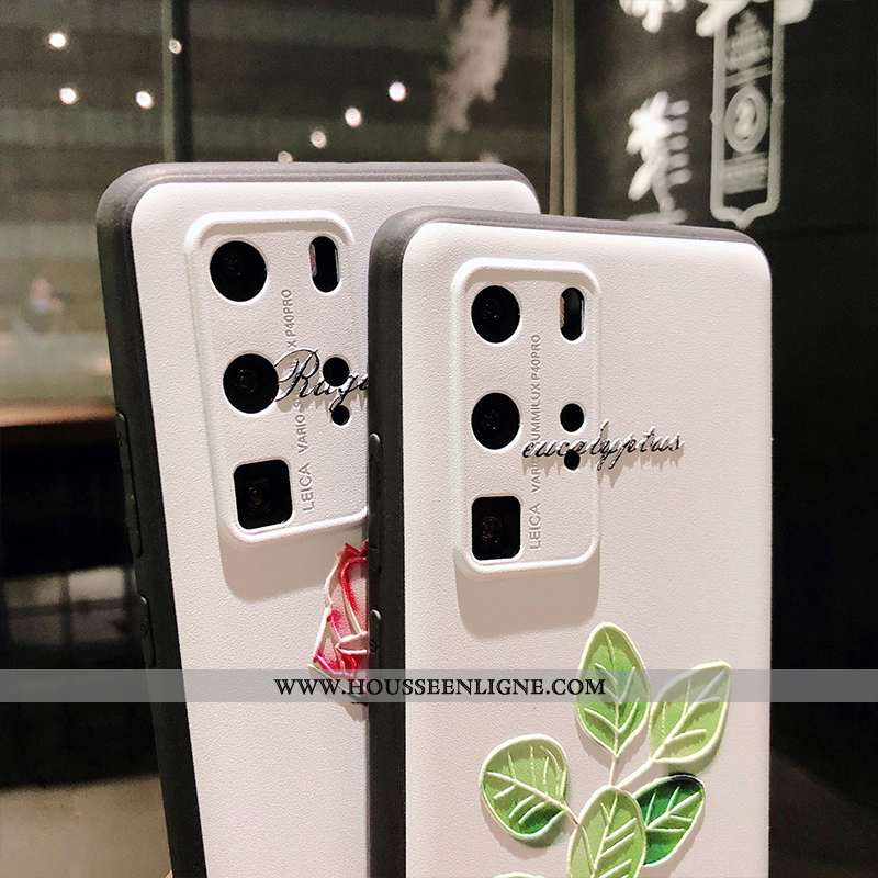 Housse Huawei P40 Pro Protection Délavé En Daim Amoureux Personnalité Simple Incassable Étui Verte