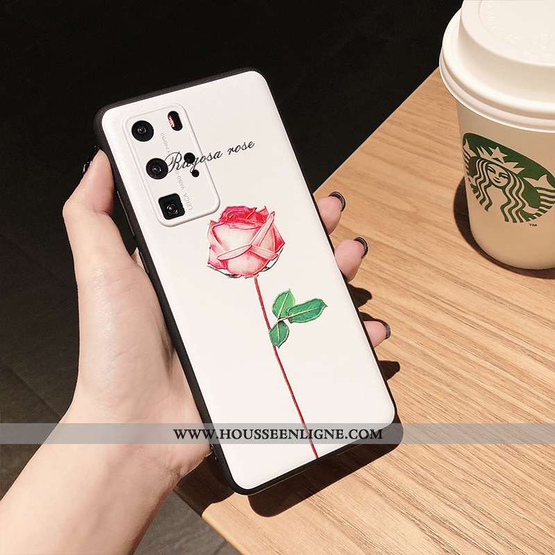 Housse Huawei P40 Pro Protection Délavé En Daim Amoureux Personnalité Simple Incassable Étui Verte