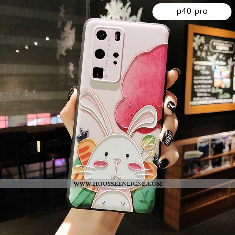 Housse Huawei P40 Pro Protection Délavé En Daim Rose Coque Nouveau Créatif Téléphone Portable