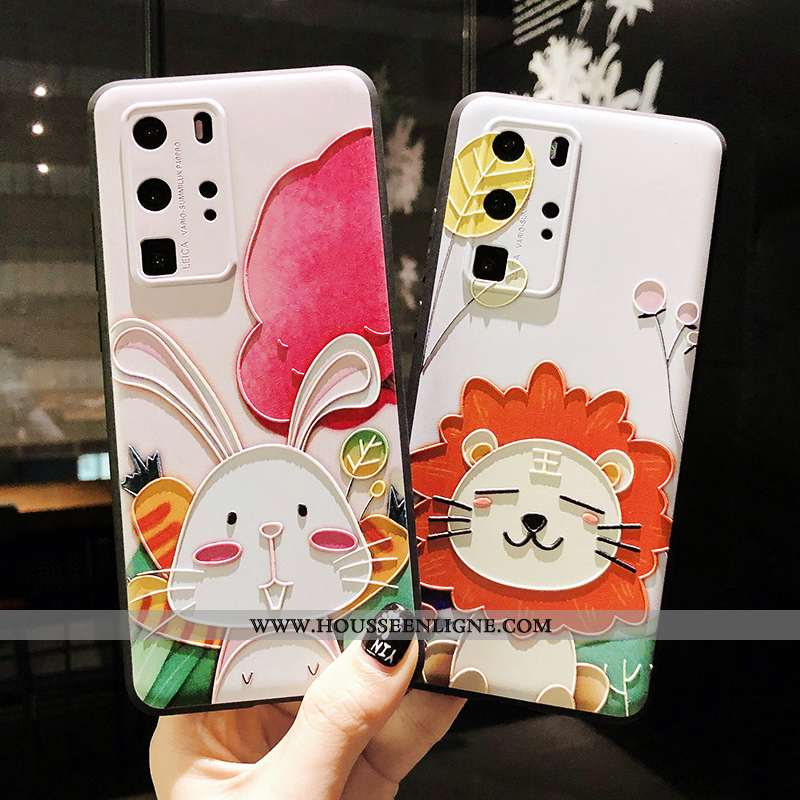 Housse Huawei P40 Pro Protection Délavé En Daim Rose Coque Nouveau Créatif Téléphone Portable