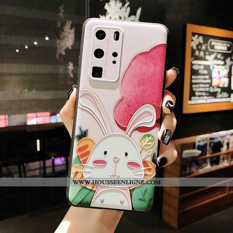 Housse Huawei P40 Pro Protection Délavé En Daim Rose Coque Nouveau Créatif Téléphone Portable