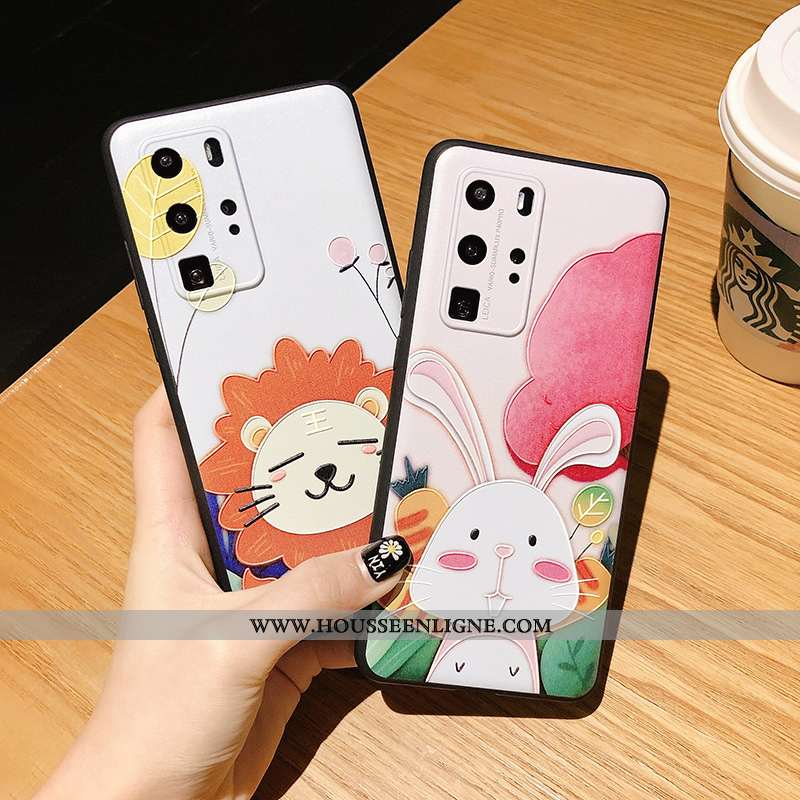 Housse Huawei P40 Pro Protection Délavé En Daim Rose Coque Nouveau Créatif Téléphone Portable