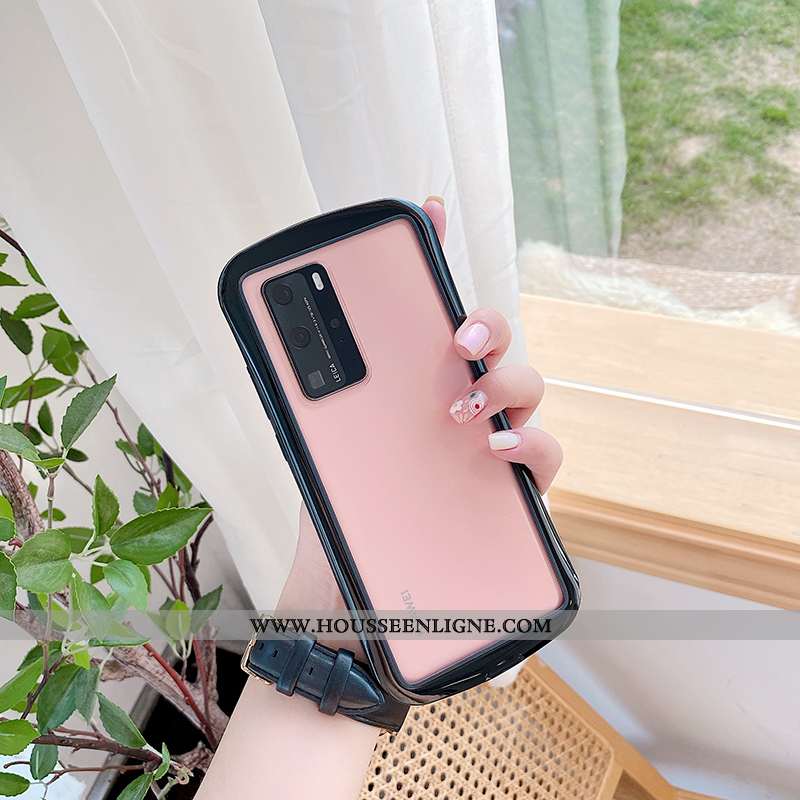 Housse Huawei P40 Pro Silicone Transparent Légère Rouge Étui Incassable Petit
