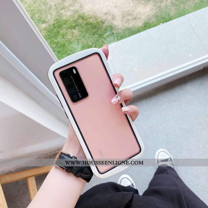 Housse Huawei P40 Pro Silicone Transparent Légère Rouge Étui Incassable Petit