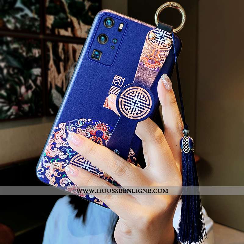 Housse Huawei P40 Pro Tendance Légère Net Rouge Protection Étui Coque Style Chinois