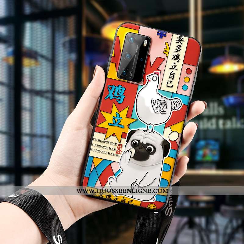 Housse Huawei P40 Pro Tendance Légère Nouveau Coque Protection Étui Poulet Rouge