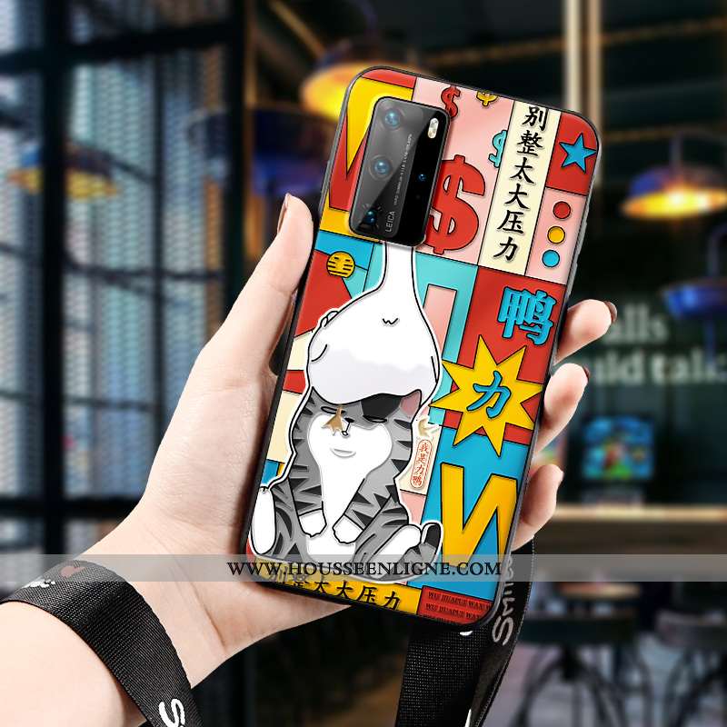Housse Huawei P40 Pro Tendance Légère Nouveau Coque Protection Étui Poulet Rouge