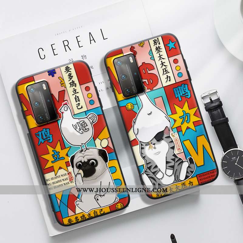Housse Huawei P40 Pro Tendance Légère Nouveau Coque Protection Étui Poulet Rouge
