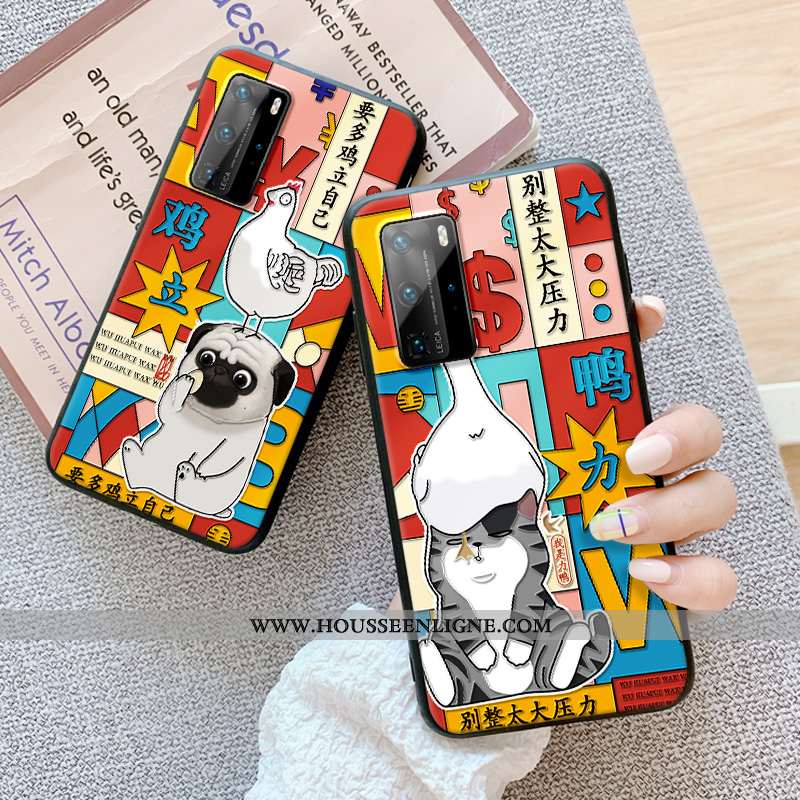 Housse Huawei P40 Pro Tendance Légère Nouveau Coque Protection Étui Poulet Rouge