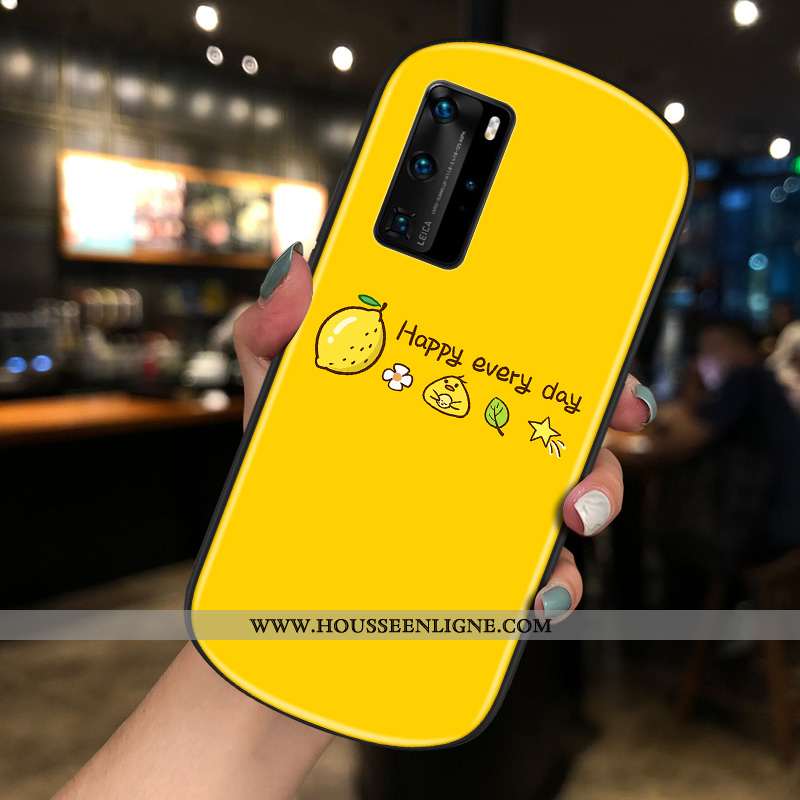 Housse Huawei P40 Pro Tendance Verre Personnalité Coque Bovins Rond Créatif Verte
