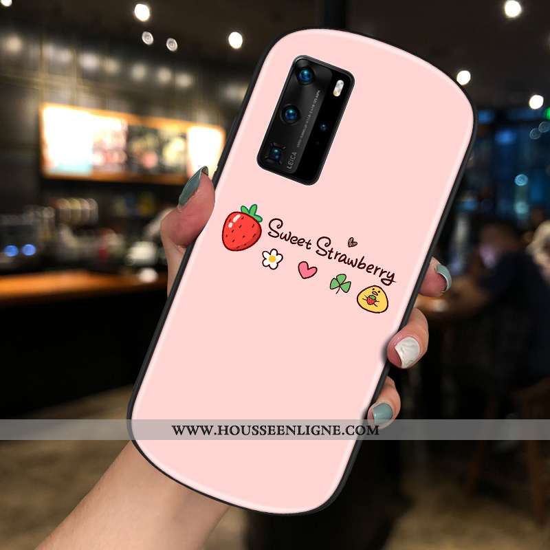 Housse Huawei P40 Pro Tendance Verre Personnalité Coque Bovins Rond Créatif Verte