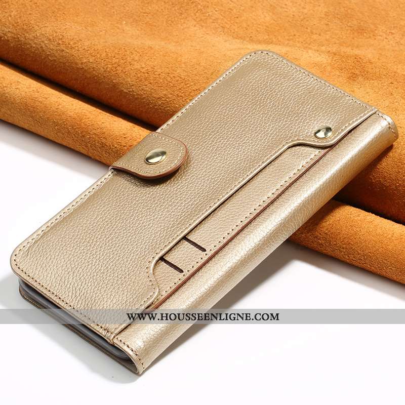 Housse Huawei P40 Protection Cuir Véritable Tout Compris Or Cuir Coque Téléphone Portable Doré