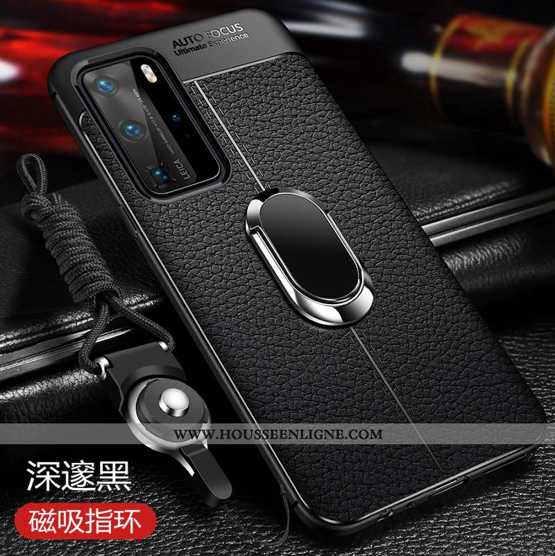 Housse Huawei P40 Protection Ornements Suspendus Business Étui Fluide Doux Bleu Téléphone Portable