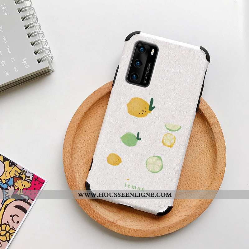 Housse Huawei P40 Protection Personnalité Modèle Fleurie Coque Dessin Animé Net Rouge Blanc Blanche