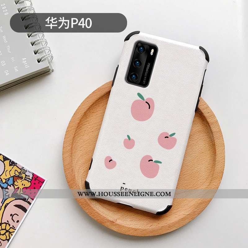 Housse Huawei P40 Protection Personnalité Modèle Fleurie Coque Dessin Animé Net Rouge Blanc Blanche