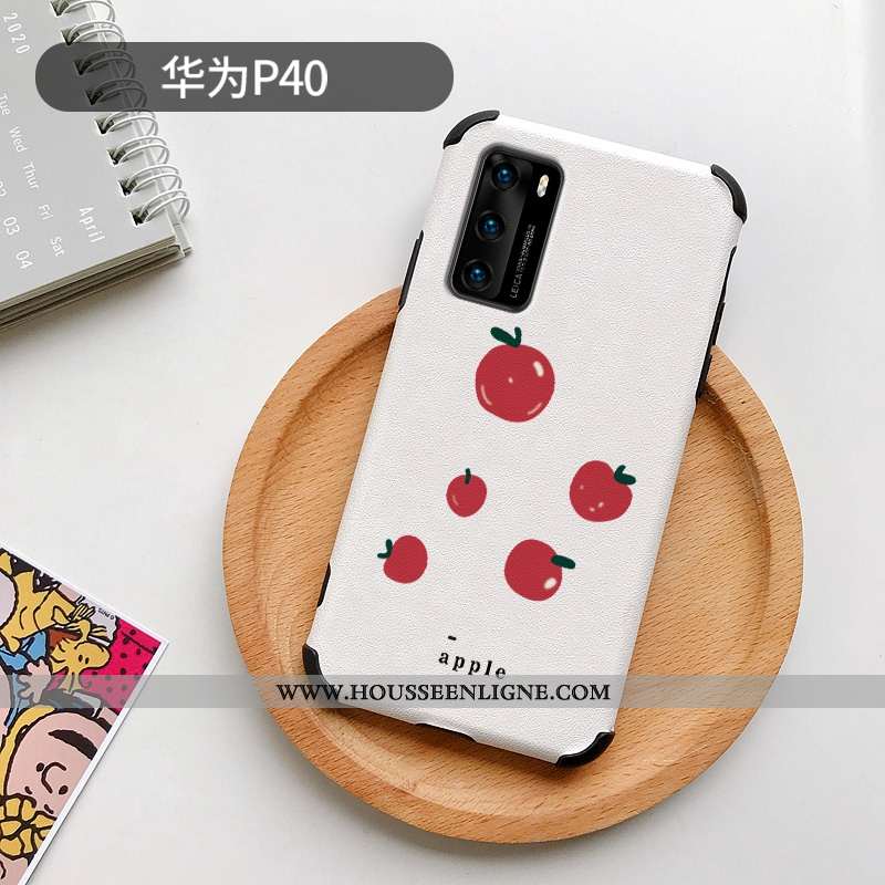 Housse Huawei P40 Protection Personnalité Modèle Fleurie Coque Dessin Animé Net Rouge Blanc Blanche