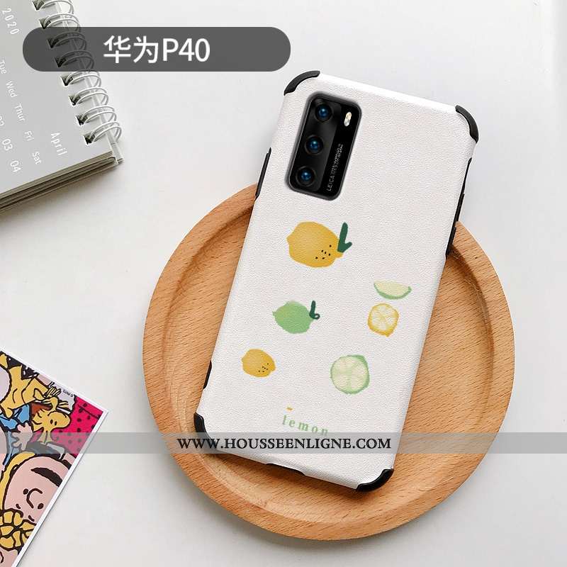 Housse Huawei P40 Protection Personnalité Modèle Fleurie Coque Dessin Animé Net Rouge Blanc Blanche