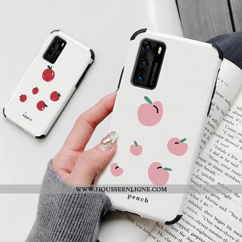 Housse Huawei P40 Protection Personnalité Modèle Fleurie Coque Dessin Animé Net Rouge Blanc Blanche