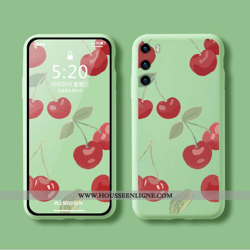 Housse Huawei P40 Silicone Mode Rouge Téléphone Portable Coque Tendance Créatif