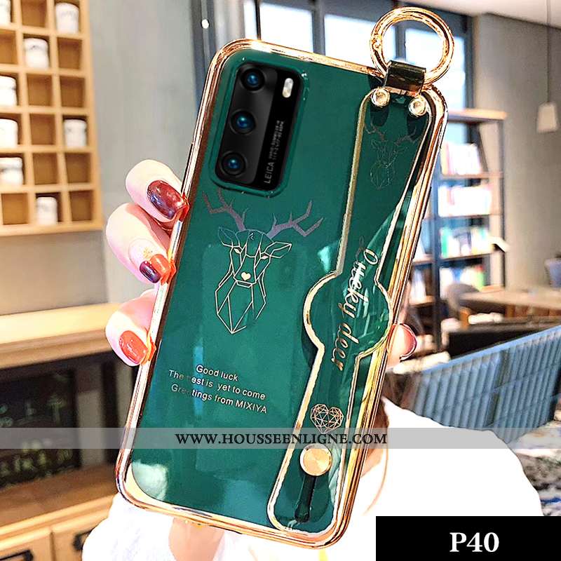 Housse Huawei P40 Silicone Protection Fluide Doux Tout Compris Personnalité Dessin Animé Étui Verte