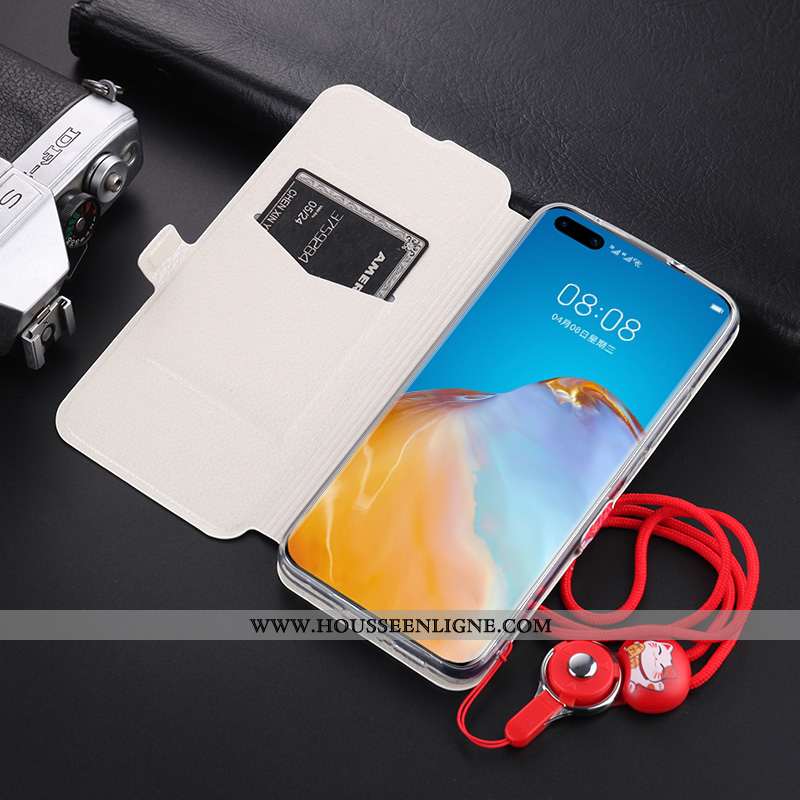 Housse Huawei P40 Tendance Cuir Simple Tout Compris Silicone Étui Incassable Violet