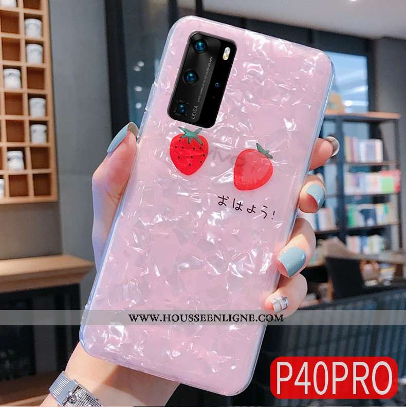 Housse Huawei P40 Ultra Tendance Coquille Coque Modèle Fleurie Rose Étui