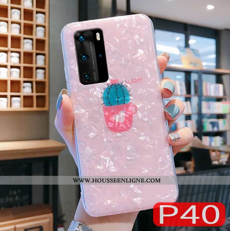 Housse Huawei P40 Ultra Tendance Coquille Coque Modèle Fleurie Rose Étui