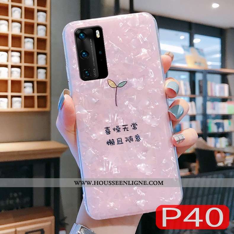 Housse Huawei P40 Ultra Tendance Coquille Coque Modèle Fleurie Rose Étui