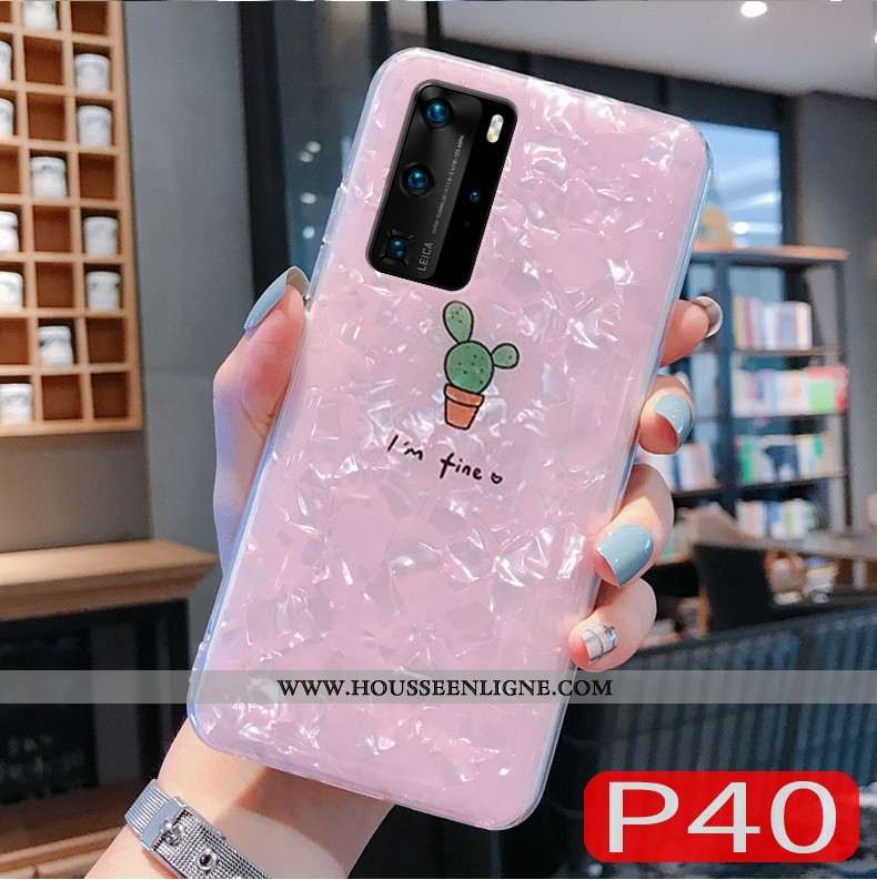 Housse Huawei P40 Ultra Tendance Coquille Coque Modèle Fleurie Rose Étui